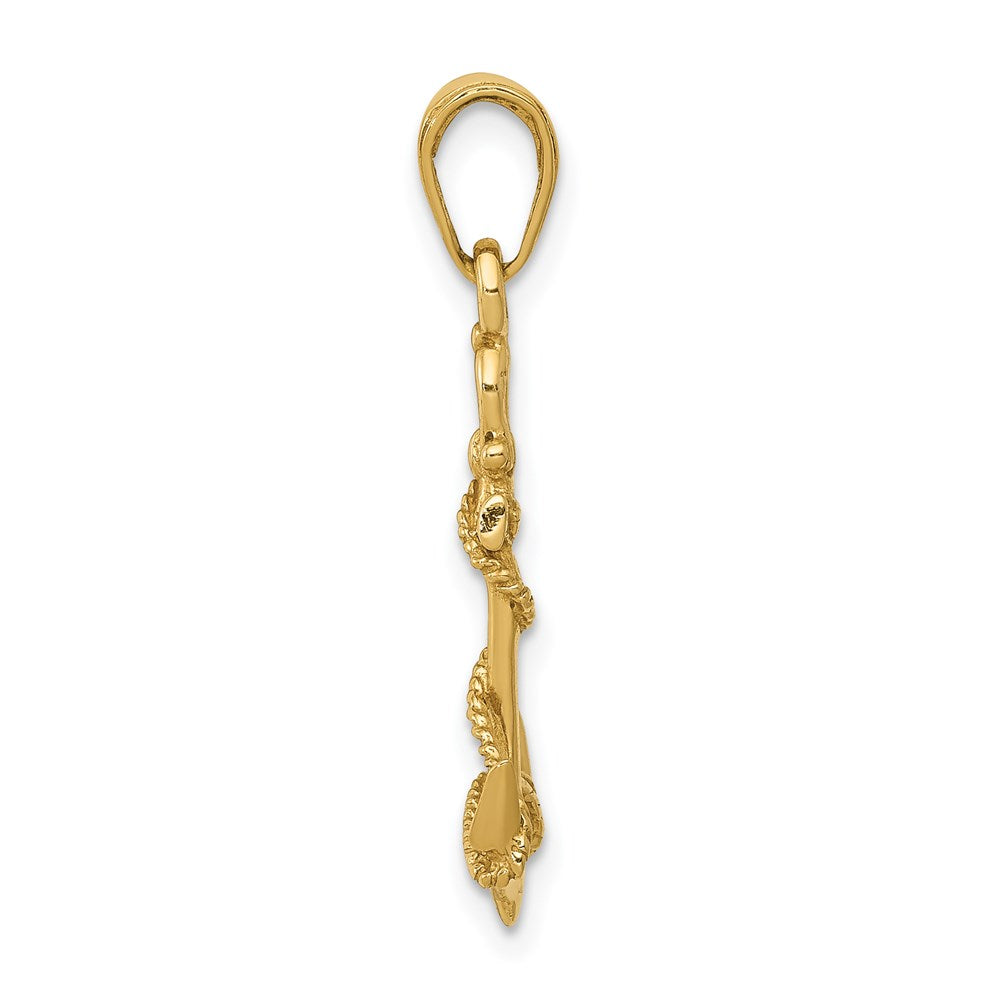 14k 3-D Anchor w/Shackle and Entwined Rope Pendant-C3344