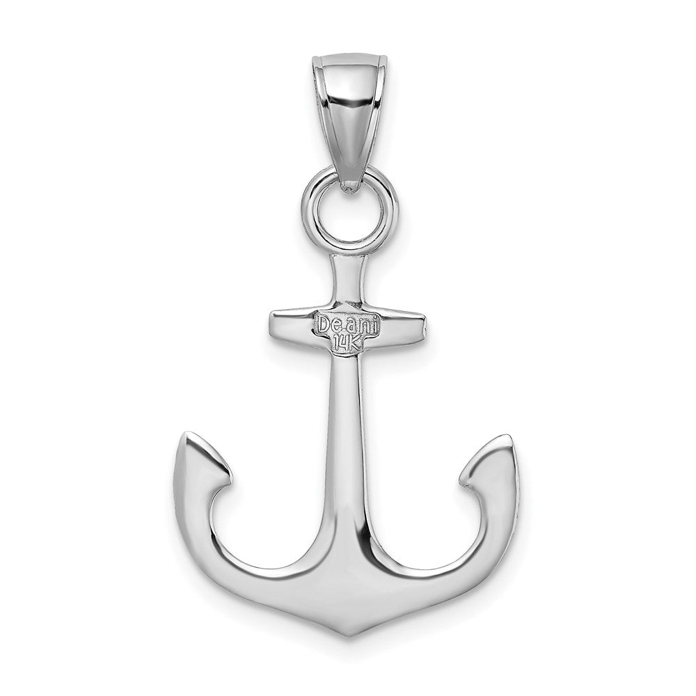 14K White Gold Polished 3-D Anchor Charm-C3345W