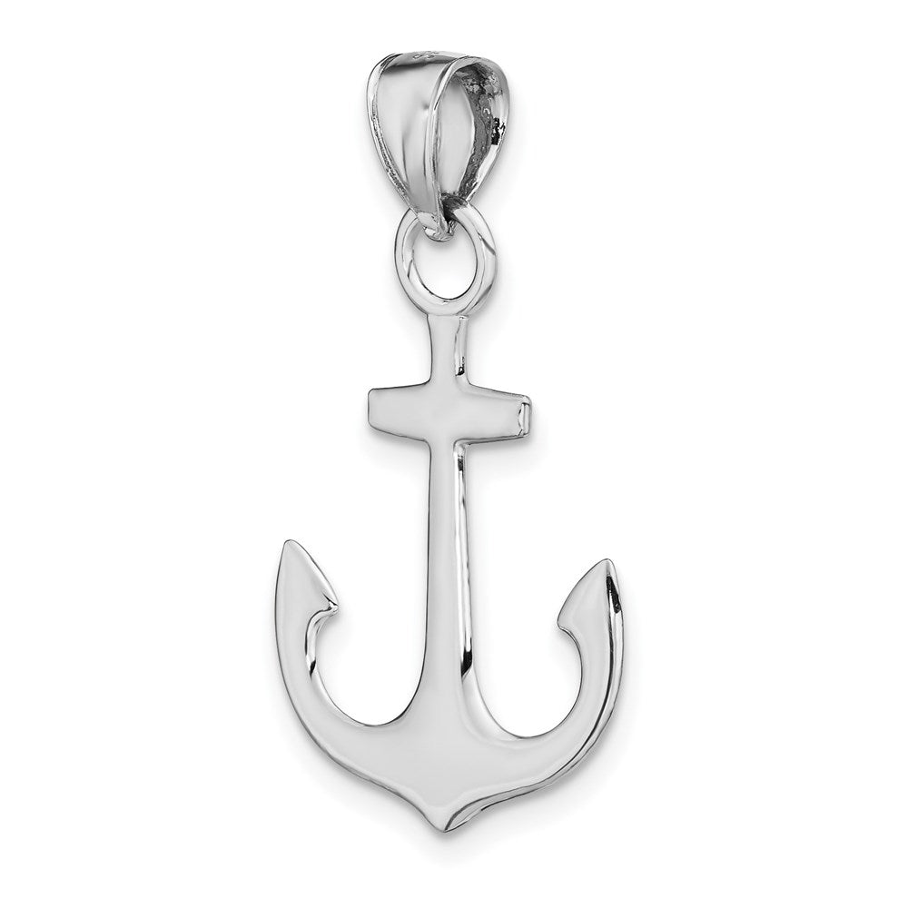 14K White Gold Polished 3-D Anchor Charm-C3345W