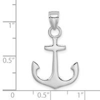 14K White Gold Polished 3-D Anchor Charm-C3345W