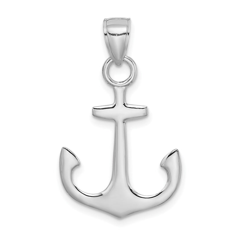 14K White Gold Polished 3-D Anchor Charm-C3345W