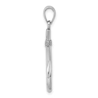 14K White Gold 3-D Fish Hook Charm-C3349W