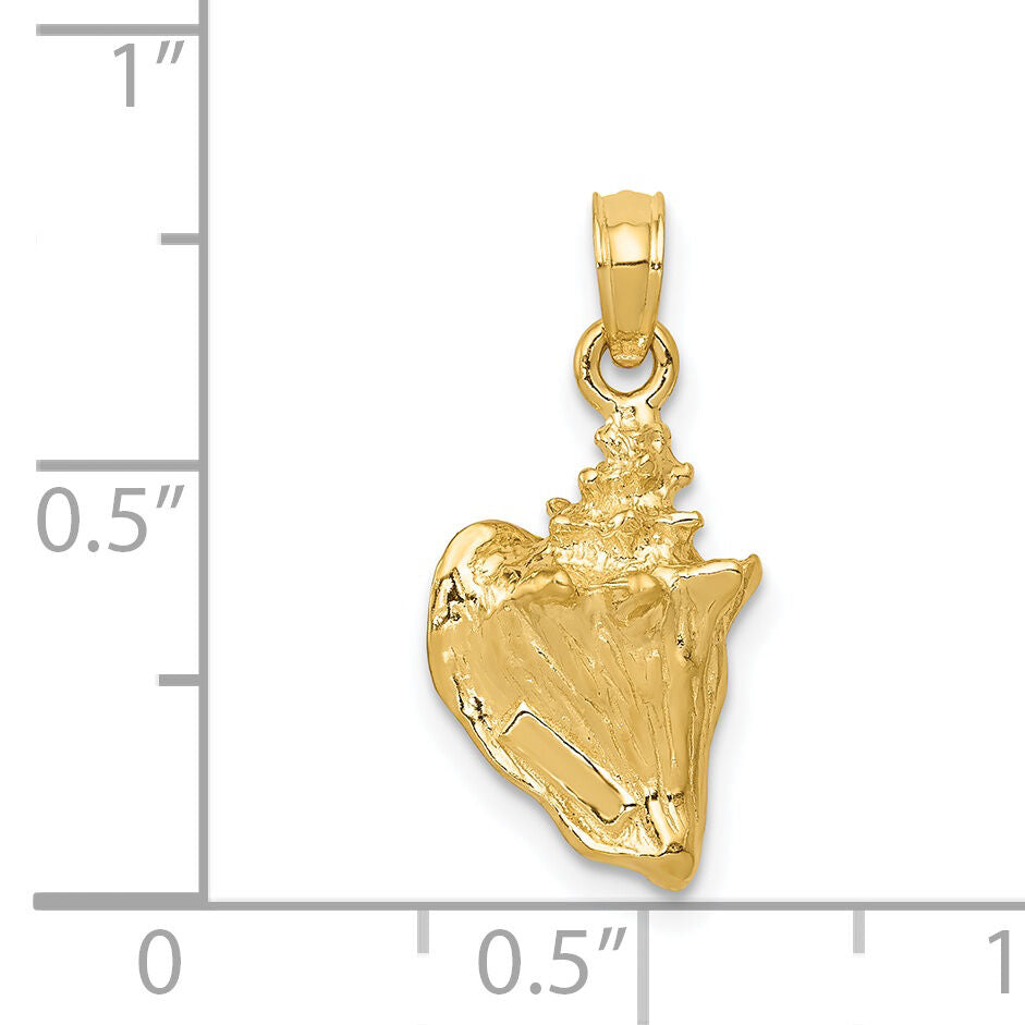 14k 3-D Conch Shell Pendant-C3368