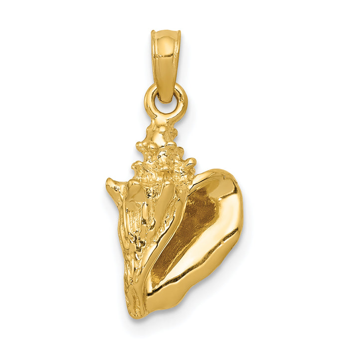 14k 3-D Conch Shell Pendant-C3368