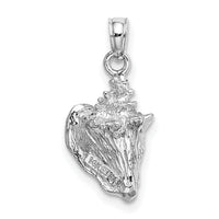 14K White Gold 3-D Conch Shell Charm-C3368W