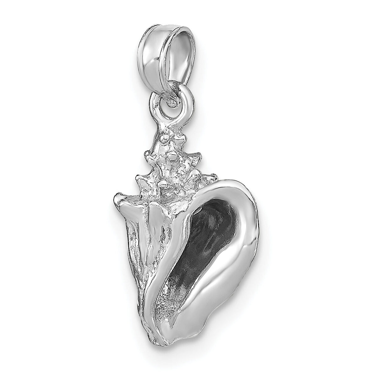 14K White Gold 3-D Conch Shell Charm-C3368W