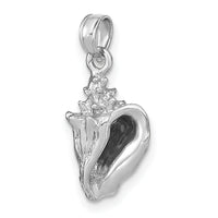 14K White Gold 3-D Conch Shell Charm-C3368W