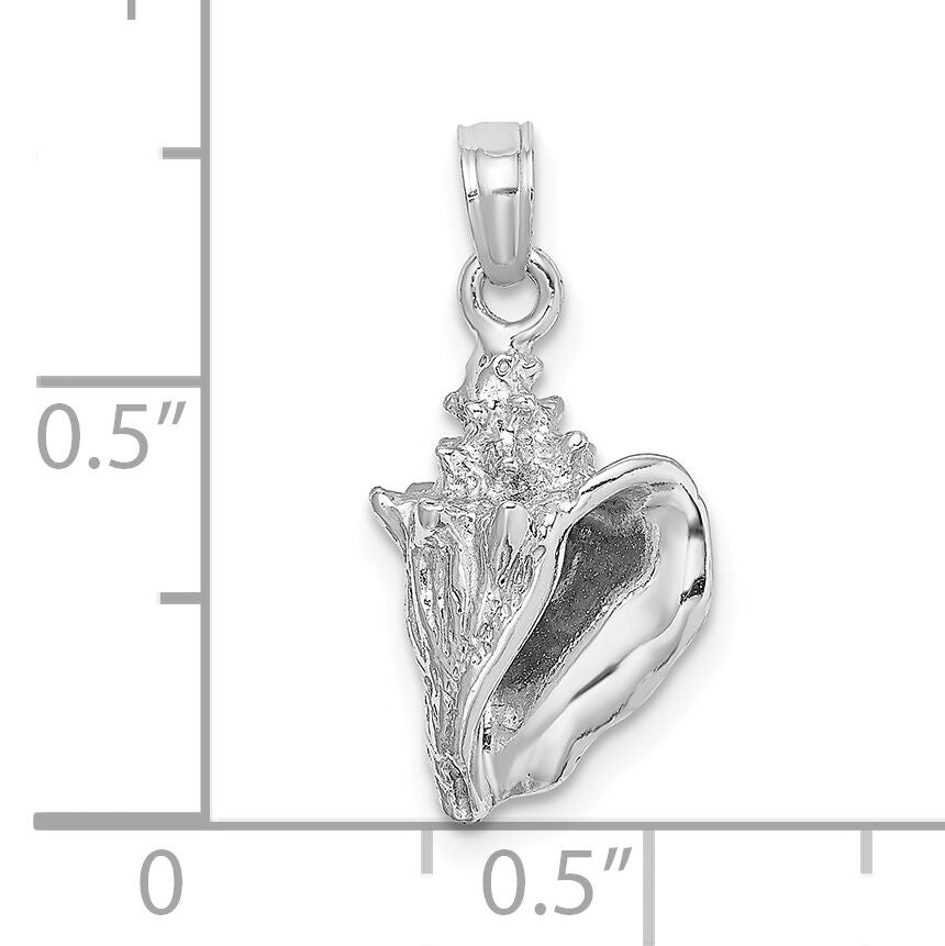 14K White Gold 3-D Conch Shell Charm-C3368W
