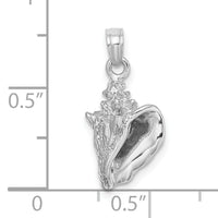 14K White Gold 3-D Conch Shell Charm-C3368W