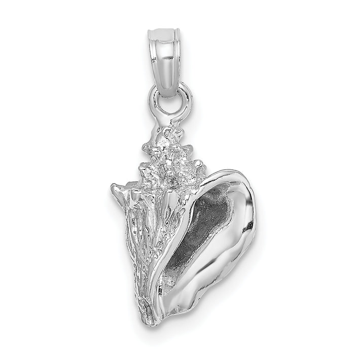 14K White Gold 3-D Conch Shell Charm-C3368W