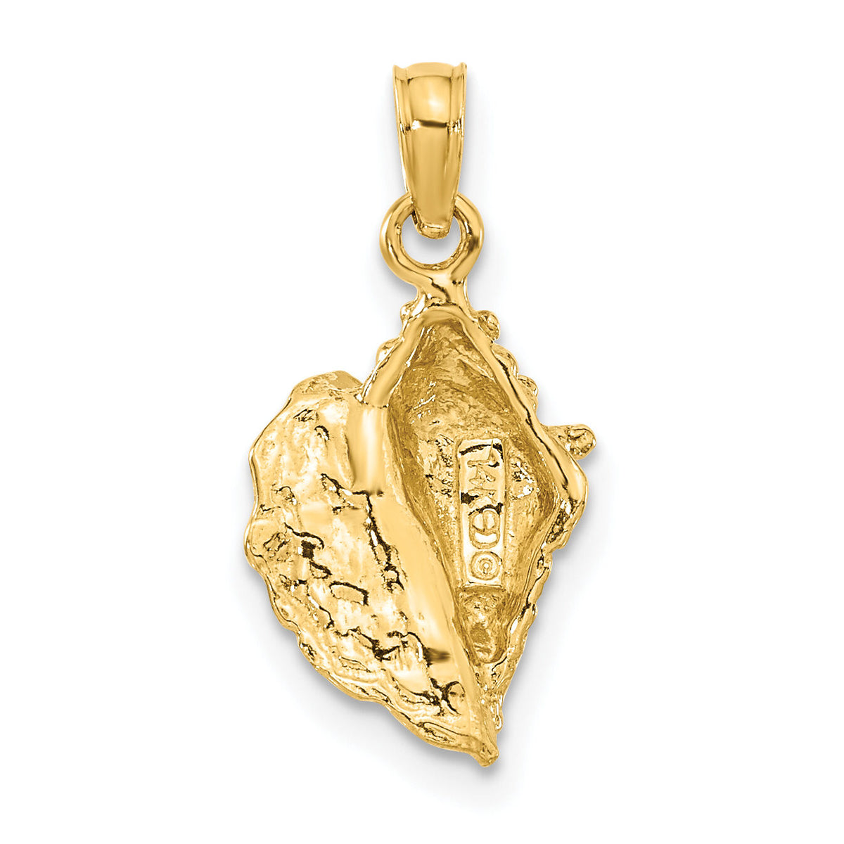 14k Solid Polished Conch Shell Pendant-C3369