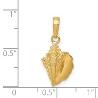 14k Solid Polished Conch Shell Pendant-C3369