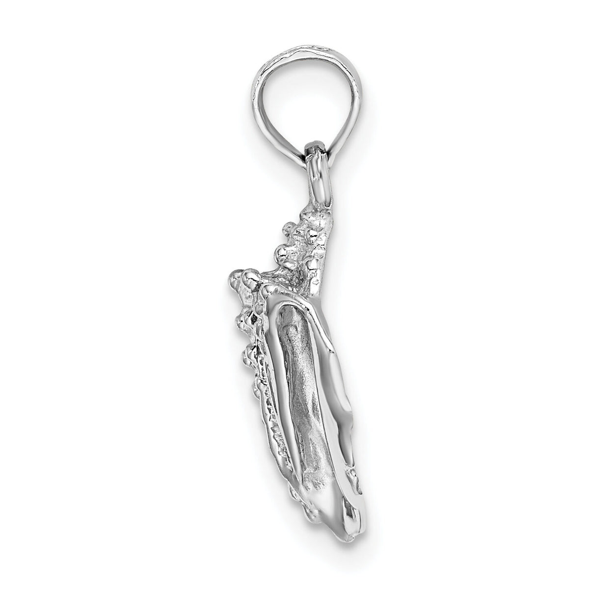 14K White Gold Conch Shell Charm-C3369W
