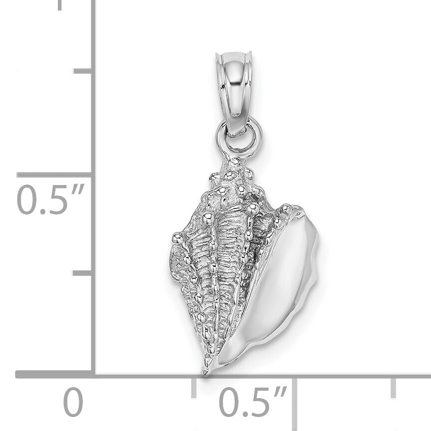 14K White Gold Conch Shell Charm-C3369W