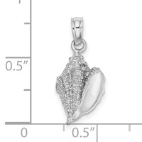 14K White Gold Conch Shell Charm-C3369W