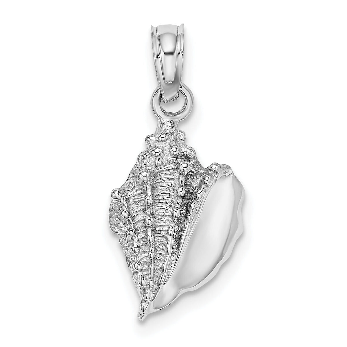 14K White Gold Conch Shell Charm-C3369W