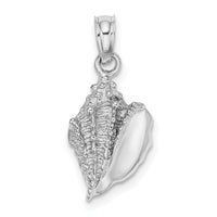 14K White Gold Conch Shell Charm-C3369W