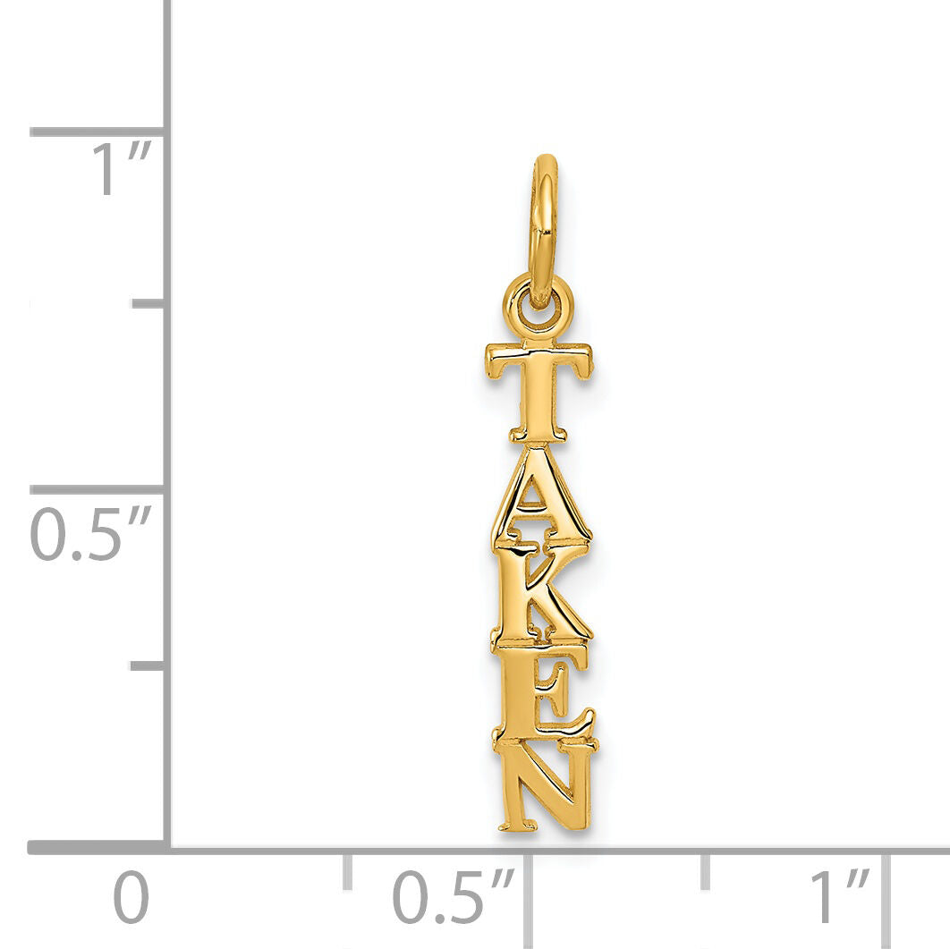 14K Polished TAKEN Charm-C337