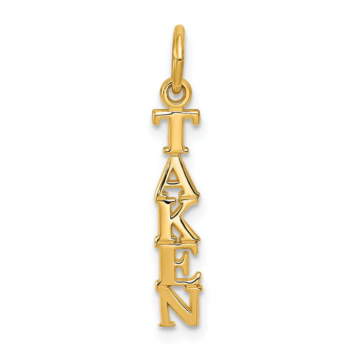 14K Polished TAKEN Charm-C337