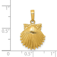 14k Scallop Shell Pendant-C3375