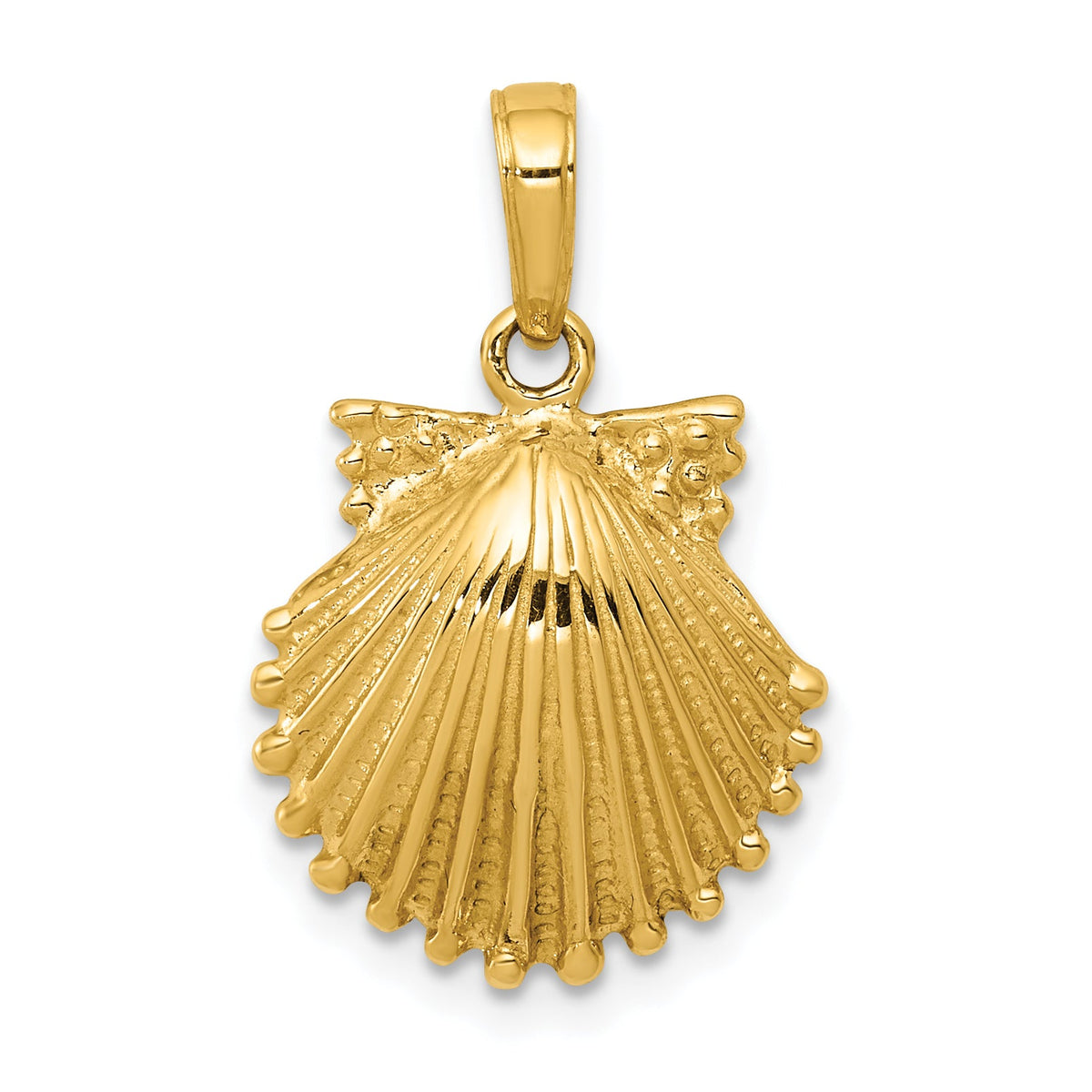 14k Scallop Shell Pendant-C3375