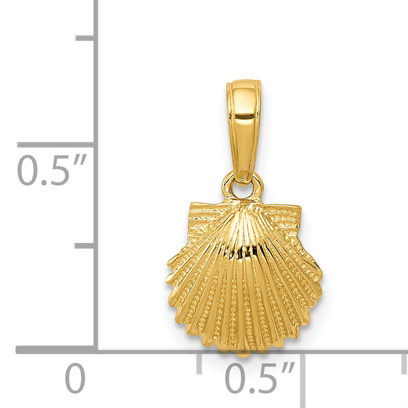 14k Scallop Shell Pendant-C3377