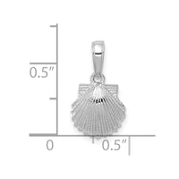 14k White Gold Scallop Shell Pendant-C3377W
