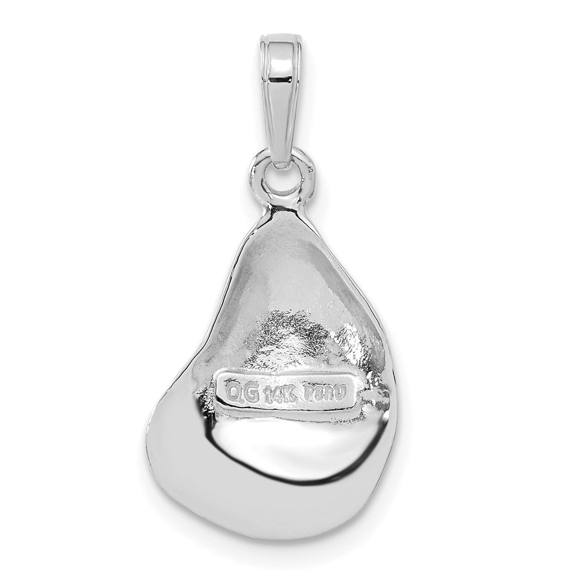 14K White Gold Oyster Shell Pendant-C3384W