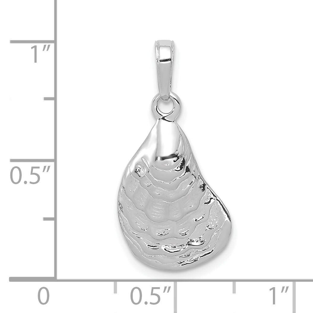 14K White Gold Oyster Shell Pendant-C3384W