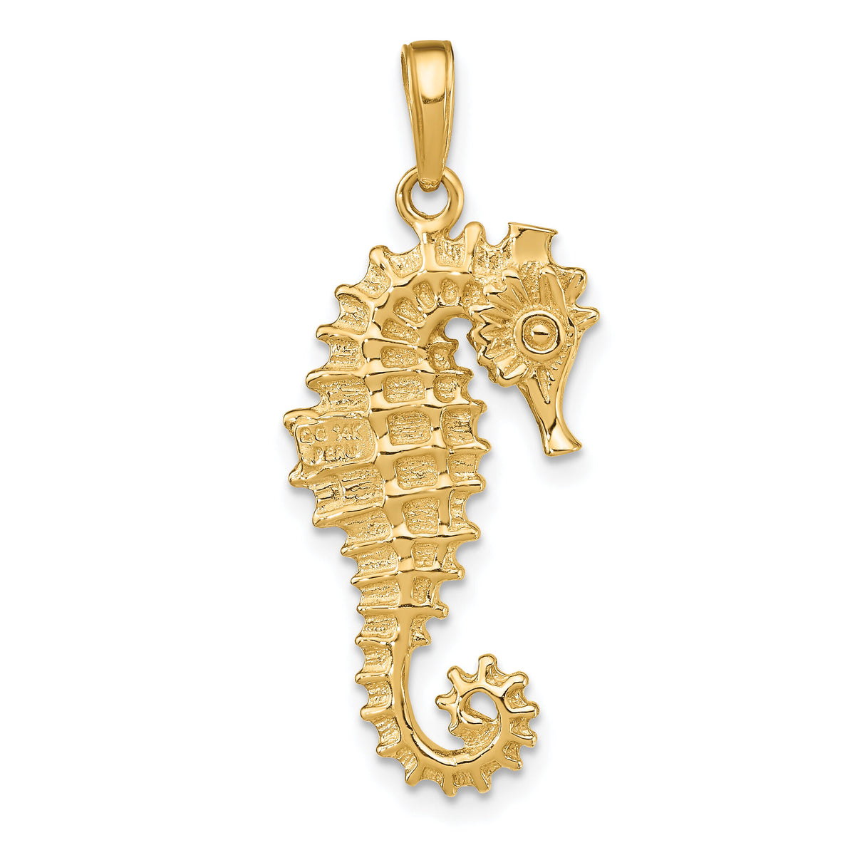 14k 3-D Seahorse Pendant-C3389