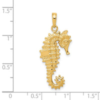 14k 3-D Seahorse Pendant-C3389