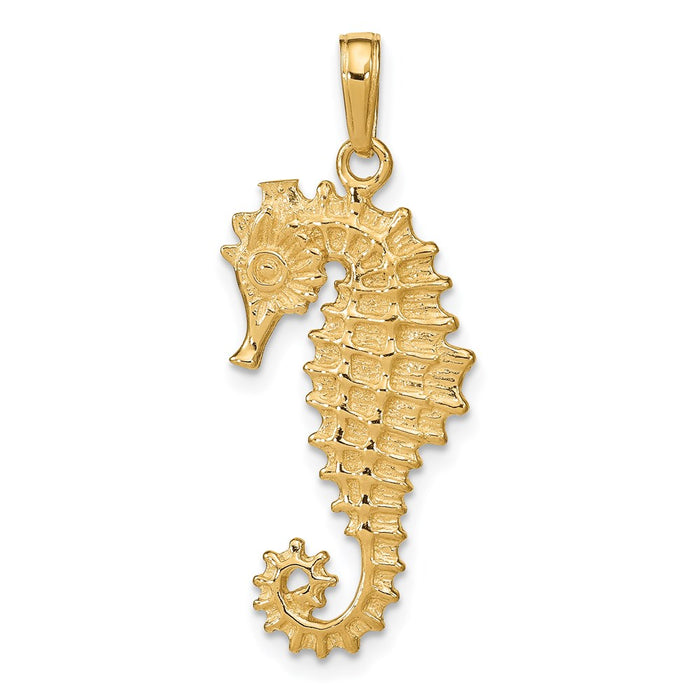 14k 3-D Seahorse Pendant-C3389