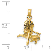 14K 3D Adirondack Beach Chair Pendant-C3390