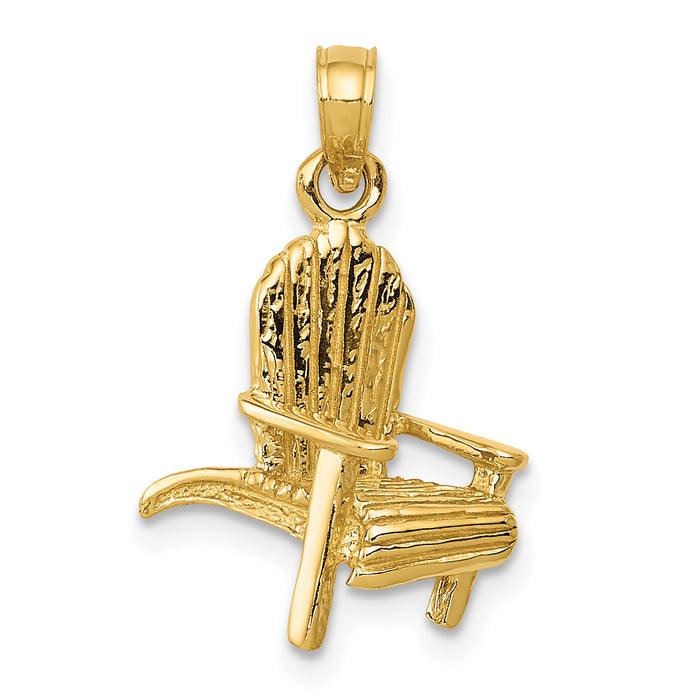 14K 3D Adirondack Beach Chair Pendant-C3390