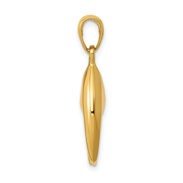14K 3-D Moveable Stone Crab Claw Pendant-C3409