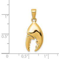 14K 3-D Moveable Stone Crab Claw Pendant-C3409