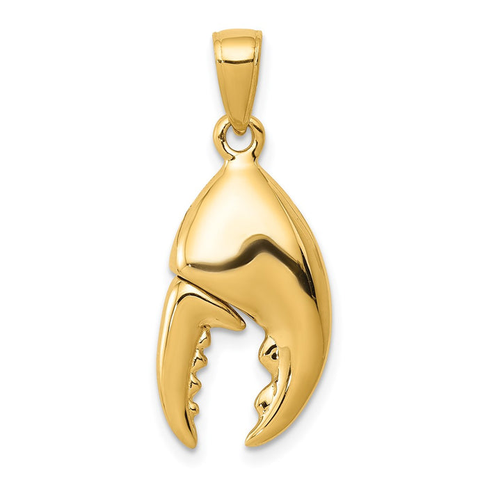 14K 3-D Moveable Stone Crab Claw Pendant-C3409