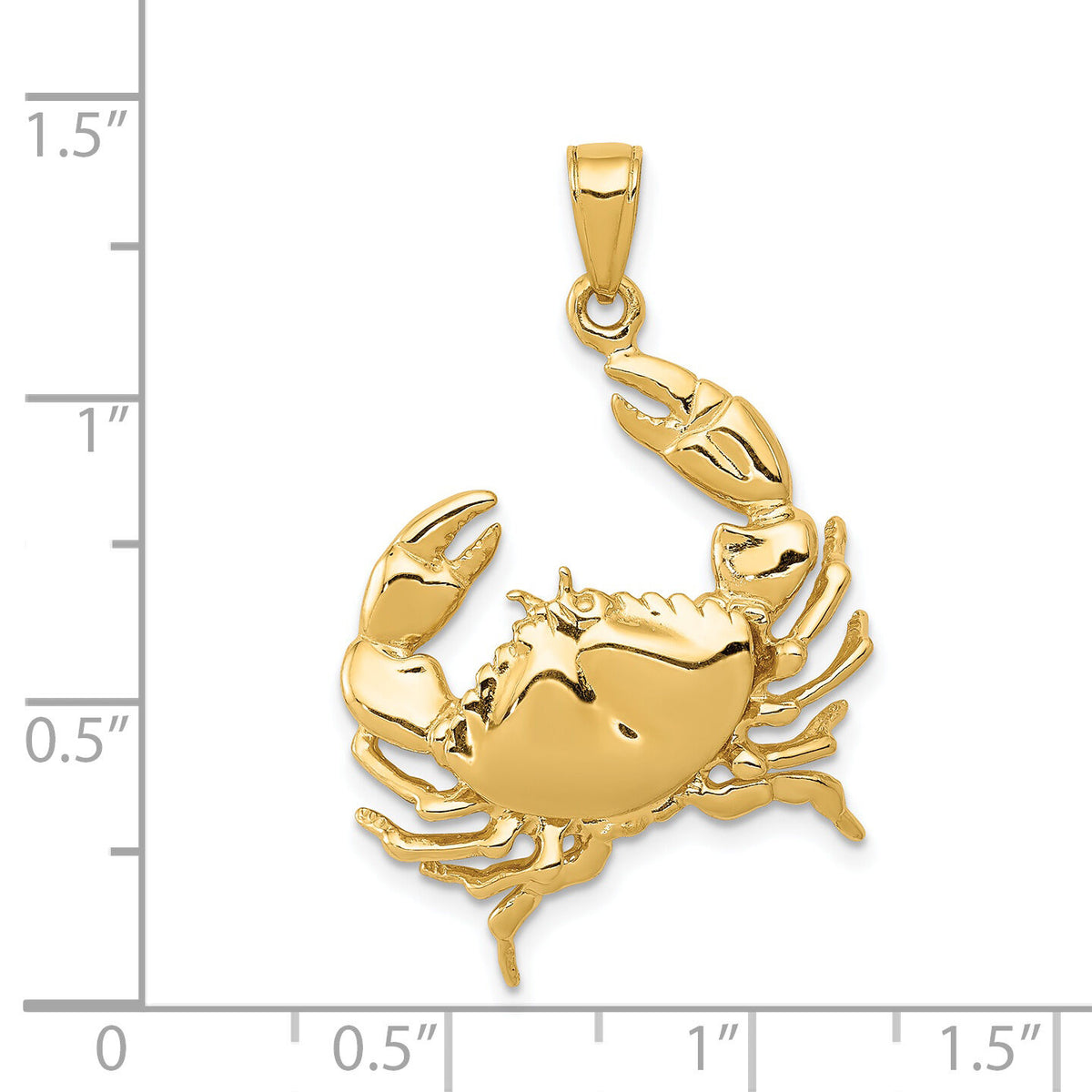 14k Stone Crab with Claw Extended Pendant-C3412