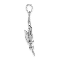 14K White Gold Stone Crab w/Claw Extender Charm-C3412W