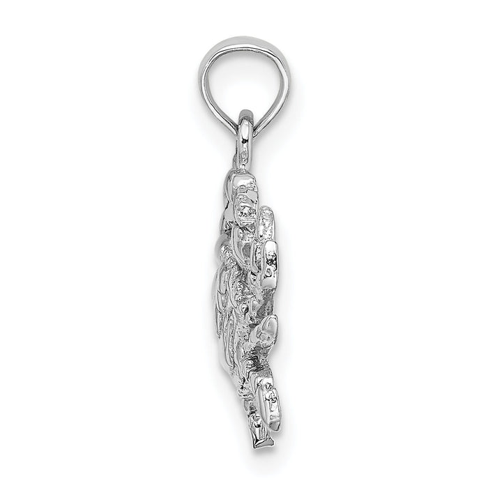 14K White Gold Blue Crab Charm-C3413W