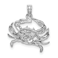 14K White Gold Blue Crab Charm-C3413W