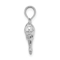 14K White Gold 3-D Puffed Dolphin Charm-C3426W