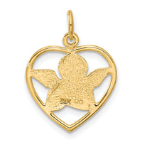 14k Angel in Heart Charm-C343
