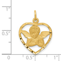 14k Angel in Heart Charm-C343