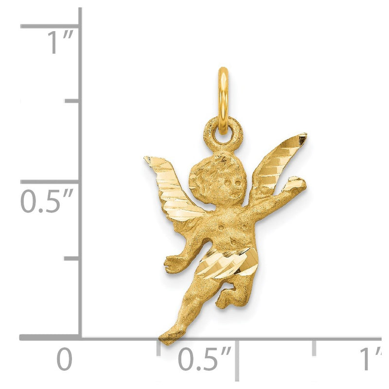 14k Diamond-cut Angel Charm-C344