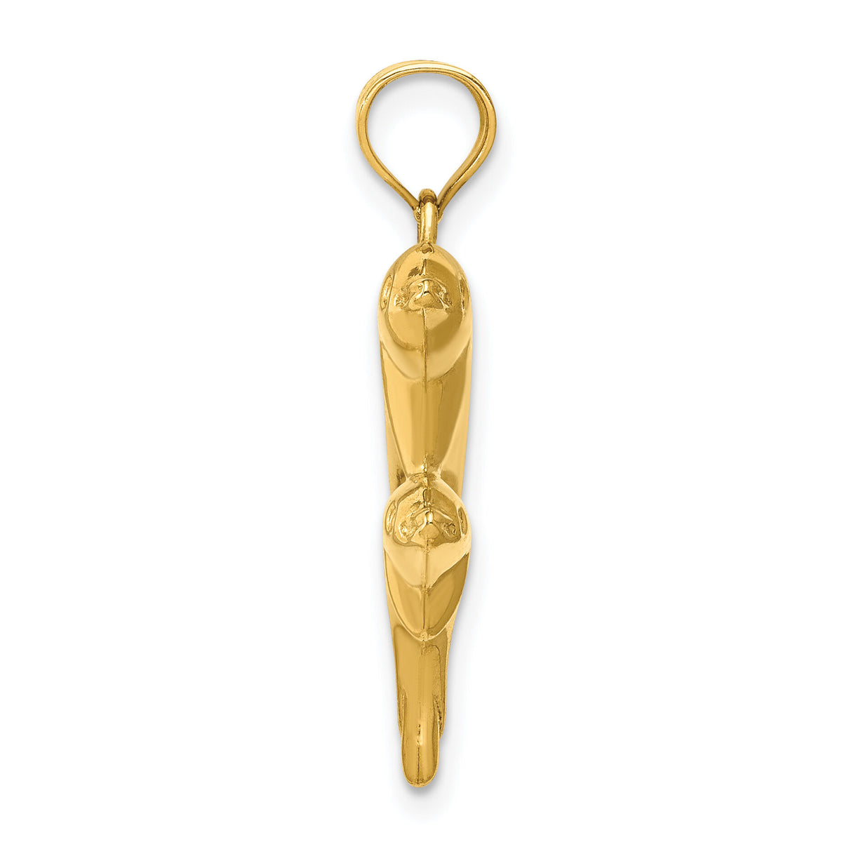 14k Dolphin Pair Pendant-C3442