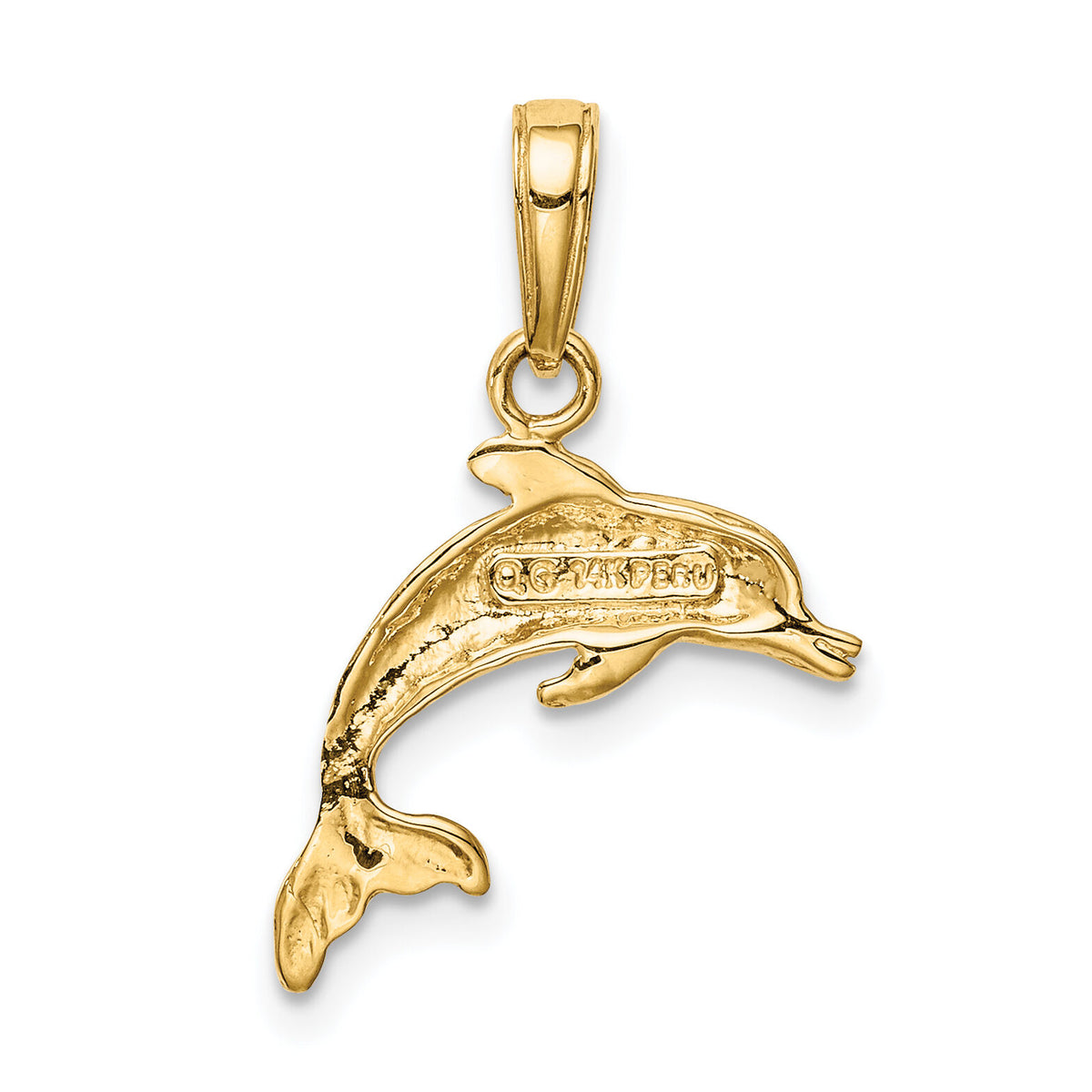 14k Dolphin Jumping Pendant-C3446