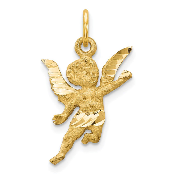 14k Diamond-cut Angel Charm-C344