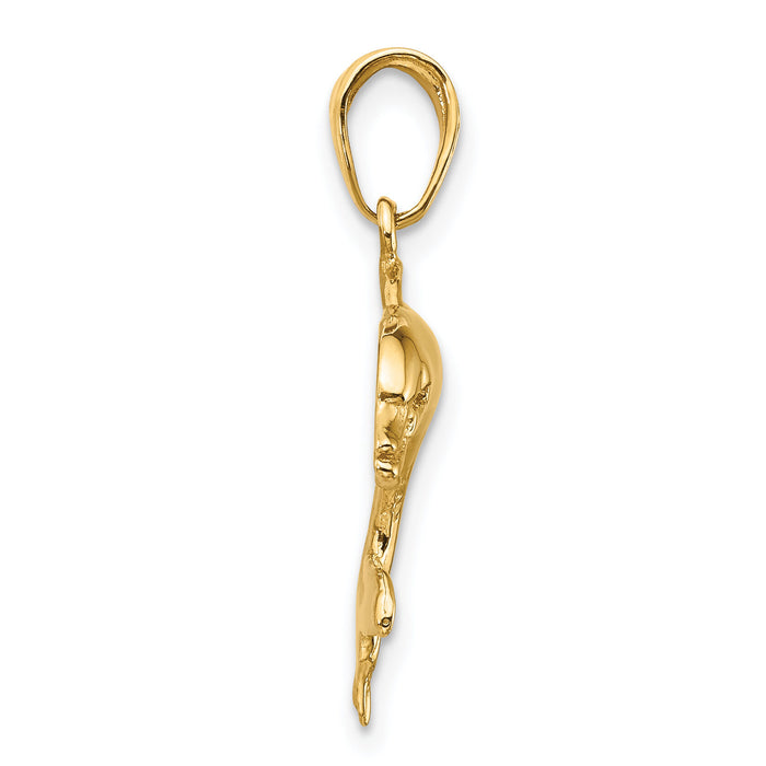 14k Dolphin Swimming Pendant-C3455