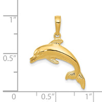 14k Dolphin Swimming Pendant-C3455